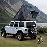 VEVOR Rooftop Tent Hard Shell, Roof Top Tent for Car SUV Truck Jeep Van Camping, Roof Tent with Telescopic Ladder Thick Mattress & LED Strip Light, 2-3 Person Family Camping Tent
