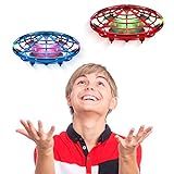 Force1 Scoot Duo Hand Operated Drone for Kids or Adults - 2pk Hands Free Motion Sensor Mini Drones, Easy Indoor Flying Ball Small UFO Toys for Boys and Girls (Red and Blue)