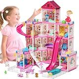 Lehoo Castle Doll House 4-Story 12 Rooms, Dollhouse Playset 293PCS