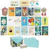 Hallmark Pack of 24 Handmade Assorted Boxed Greeting Cards, Modern Greenery—Birthday Cards, Baby Shower Cards, Wedding Cards, Sympathy Cards, Thinking of You Cards, Thank You Cards