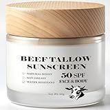 Scosvvi Beef Tallow Sunscreen: SPF 50 non toxic sunscreen, Tallow & Zinc Oxide Sunblock Non-Greasy Reef Safe formula 2 oz
