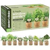 9 Herb Indoor Window Garden Kit - House Plants Seeds - Birthday Gifts