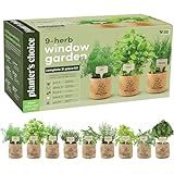 Planters' Choice 9 Herb Indoor Window Garden Kit - Birthday Gifts - House Plants Seeds - Best Unique Gift Ideas for Women, Mom, Friend, Her, Housewarming, Mother - Live Plant Starter, Gardening Lovers