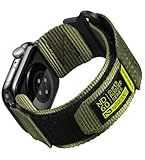 Nereides Compatible with Apple Watch Series 11 Band Series 10/9/8/7/6/5/4/SE/SE2/SE3/Ultra 3/2/1, Nylon Sports Strap with Woven Design for 49mm/46mm/45mm/44mm (L, Army Green)