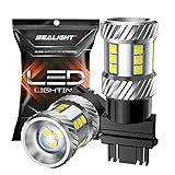 SEALIGHT 3157 LED Bulb Reverse Light, Brake Bulbs 600% Brighter 6000K 1800LM Super Bright 3056 3156 3057 LED Bulbs with Projector Len for DRL Tail Brake Turn Signal Lights, White 2PCS