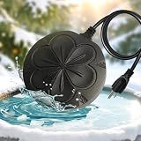 Poffattr 110W Bird Bath Heater for Outdoors in Winter, Submergible Cast Aluminum Chicken Water Heater with Thermostatically Controlled Bird Bath Deicer Pond Deicer for Livestock