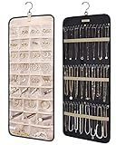 BAGSMART Hanging Jewelry Organizer Necklace/Earring/Ring 2-Sided L Black
