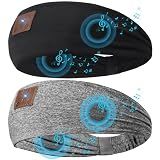 2-Pack Sleeping Headphones Wireless Bluetooth 5.4, Headband Headphones with Ultra-Thin Speakers, Bluetooth Headband for Side Sleepers, Running, Workout, Insomniac, Travel, Meditation（Black&Grey）