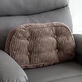 HIGOGOGO Lumbar Support Pillow for Recliner Chair/Accent Chair/Couch/Office Chair, Tufted Corduroy Back Support Cushion for Elderly, Recliner Cushions for Back Rest, Pain Relief, Reading, Brown