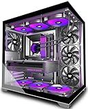 KEDIERS PC CASE ATX 4 Fans Pre-Installed, Type-C Mid Tower Computer Case with Full-View Dual Tempered Glass, Gaming PC Case,Black,K4