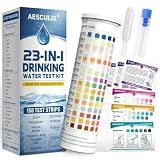 23 in 1 Water Test Kit for Drinking Water 158 Strips, Upgraded Home Water Testing Strips for Well & Tap Water, Detects Hardness, Chlorine, pH, Lead, Iron, Copper & More