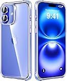 Mkeke for iPhone 16 Case Clear, [Not Yellowing] [16FT Military-Grade Drop Protection], Slim Clear iPhone 16 Case for Apple iPhone 16 with Shockproof Bumper 2024