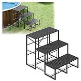 LIANTRAL 3 Step RV Stairs, Non-Slip Hot Tub Steps, Outdoor Stairs for Safe Entry and Exit, Portable Step Ladder for Pool, Mobile Home, Campers, Porch