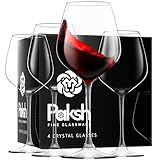 Paksh Novelty Italian Red Wine Glasses - 18 Ounce - Wine Glass Clear (Set of 4)
