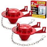 2 Pack 2-Inch Toilet Flapper Replacement Kit – Fix Running Toilets & Ghost Flushing, Fits Most 2" Flush Valves (NOT 3"), Compatible with Kohler, TOTO & American Standard, Durable Rubber Seal, Red
