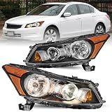 Headlight Assembly Pair for 2008-2012 Honda Accord 4Dr Sedan