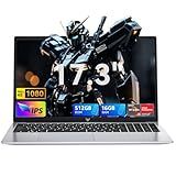 MALLRACE 17.3 Inch Gaming Laptop,Ryzen 3 4300U (Beat AMD Ryzen 5 3500U,up to 3.7GHz) 16GB DDR4 RAM 512GB SSD Business Laptop with Webcam,Type-C,62.7Wh Battery,Numeric KB,Silver