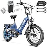Wallke H7 ULTRA HIGH-END Stepthru Camping Ebikes for Adults, No-Rust Aluminum Frame, 48V 55Ah Long Range Electric Bike, 105NM 37MPH Fast E bike, Solar Power Hub Battery, Torque Sensor, ARISUN Fat Tire