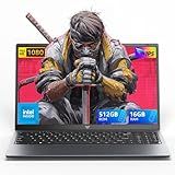 KAIGERR Laptop, 15.6" Laptop Computer, Intel Quad-Core Processor Windows 11 Laptop, 16GB DDR4 512GB SSD, Up to 2TB,180° Open Angle, Metal Shell, WiFi, USB3.2, Type C