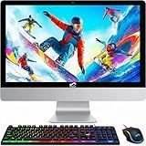 STGSivir All in One Desktop Computer, 24" FHD Display, Intel Core i7 up to 3.9GHz, 16G RAM, 512G SSD, WiFi 5, Bluetooth, RGB Keyboard & Mouse, Webcam, Windows 11 Home
