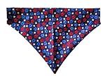 Red White and Blue Paw Prints Over the Collar Dog Bandana That Slips Onto Your Dogs Existing Collar Size (XXL)