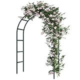 RUBFAC 94" Metal Garden Arch Trellis for Climbing Plants Outdoor, Garden Arbors and Arches, Halloween Archway for Pumpkin Balloon Rose Vines Wedding Christmas Birthday Party Decorations, Army Green