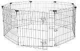 Amazon Basics Foldable Octagonal Metal Exercise Pen for Dogs, Indoor/Outdoor, Single Door, 8 Panels, 24" Height, Extra Small, Easy to Assemble, Black