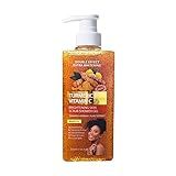 Amococo Turmeric Orange Vitamin C Body Wash with Cocoa Seed Exfoliant, Mattifying Scrub for Uneven Skin Texture, Body-Only Daily Use, 16.9 fl oz