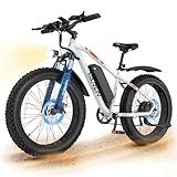 VARUN E Bikes for Men - Peak 750W Ebikes for Adults - Fat Tire Electric Bike Up to 25MPH 60+ Miles with 48V 13AH Removable Battery - 26" Electric Mountain Bike Features 7-Speed, Lockable Suspension