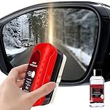 Fululuer Automotive Oil Film Cleaning Brush for Car Windows, Clear Vision Glass Cleaner, Windshield Cleaner, Anti-Rain Fog Cleaning Glass Brush with Refill, Improves Clarity