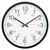 Universal 10441 - 24-Hour Round Wall Clock, 12.5in, Black