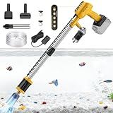 HiTauing Aquarium Gravel Cleaner, Cordless/Corded 6 in 1 Electric Fish Tank Vacuum Cleaner Compatible with Dewalt 20V Battery, 3 Adjustable Power, Automatic Water Change for Freshwater and Saltwater