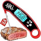 Meat Thermometer Digital - Instant Read Food Thermometer for Cooking Grilling, Candy, Air Fryer, Griddle Probe Kitchen Gadgets Essentials BBQ Accessories, Gifts for Men, Mom, Dad, Red