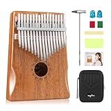 Shaevle Kalimba 17 Keys Thumb Piano, Mbira Finger Piano with Carrying Case, Tune Hammer, Songbook - Musical Instruments Gift for Kids Adult Beginners