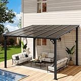 Aoxun 10' x 12' Gazebo for Patio, Gazebo Pergola with Sloped Roof, Large Wall-Mounted Heavy Duty Awnings, for Backyard, Deck, Patio
