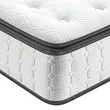 Vesgantti Full Size Mattress, 10 Inch Hybrid Full Mattress in a Box, Pillow Top Double Bed Mattress, Foam and Pocket Coils Innerspring Mattresses, Pressure Relief, Medium Firm Plush Feel
