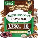 Venture Pal 16 in 1 Adaptogenic Mushroom Powder - 1,730mg Mushroom Coffee Alternative with Ashwagandha, Lion’s Mane, Chaga & More | 100% Fruiting Bodies | Support Immune, Focus & Energy (90 Servings)