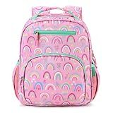 mibasies Girls Backpack 5-8: Lightweight Kids Backpacks for Girls - Girl Bookbag for Elementary School - Rainbow Pink