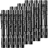 Beieverluck 20 Pack Pen Light Flashlight Mini Small Flashlight with Clip Waterproof LED Pocket Pen Flashlights for Camping, Inspection, Work, and Emergency(Large,Black)