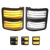 RUXIFEY Sequential Switchback Side Mirror Marker Lights 3-Row LED Turn Signals Compatible with Ford F250 F350 F450 Super Duty 2008-2016