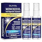 Minoxidil for Men and Women Hair Growth: 5% Minoxidil Spray Hair Regrowth Treatment Serum with Biotin & Rosemary -Stop Hair Thinning and Hair Loss For Stronger Thicker Longer Hair - 2 Pack
