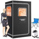 Garvee Sauna Box,Portable Sauna for Home with 4L 1500W Steamer,Explosion Zroof Zip,99 Mins Timer,Sauna Tent with 600D Encrypted Fibre, Easy Setup Quick Heat-Up Foldable Sauna for Home Spa（Grey）