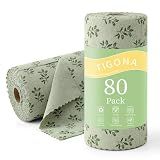 Tigona Microfiber Cleaning Cloth Roll,80 Pack Cleaning Towels,Lint Free Rags Paper Towels & Tear Away Reusable Towels,Washable Shop Rags Floral Wipe Cloth,Wash Cloths Dish Rags for Car Kitchen Window