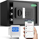 FORFEND Smart Home Safes | WiFi Safe Box App Unlock/Alarm | Voice Command, Kidnap SOS Alarm, Tamper Detect, Frozen Mode| Money Security Lockbox History Track | Caja Fuerte Anti-Pry Remote Live Monitor
