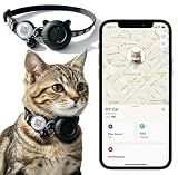 Smart GPS Cat Tracker Collar with QR Code - Waterproof Pet Locator for Small to Large Cats - Compatible with Apple Find My - No Monthly Fees - Advanced Tracking Solution