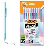 BIC Xtra-Smooth Pastel Mechanical Pencils with Erasers, Medium Point (0.7mm), 24-Count Pack, Bulk Mechanical Pencils for School or Office Supplies