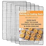 SCDGRW 5PCS Cooling Racks for Cooking and Baking 10" x 16" Wire Rack Baking Rack, Cookie Rack, Heavy Duty Stainless Steel Wire Rack for Grilling, Roasting, Cooking, Drying