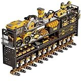 STURDIFLOW Large 49''W Power Tool Organizer Wall Mount | 620lbs Garage Storage Rack with 12 Cordless Drill Holder | 4-Tier Heavy Duty Utility Shelf for Battery Workshop Organization