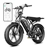 TST Electric Bike for Adults, 1500W Peak Motor Ebike with 48V 15Ah Built-in Battery, 60 Miles Range 28 MPH Electric Bike, 20" All-Terrain Fat Tire E Bike with Hydraulic Suspension