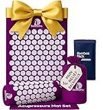 Acupressure Mat & Pillow Set - Acupressure Therapy for Back and Neck Pain Relief, Sciatica, and Pressure Point Aches, Ideal Acupuncture Mat for Sleeping Aid & Recovery (Purple)